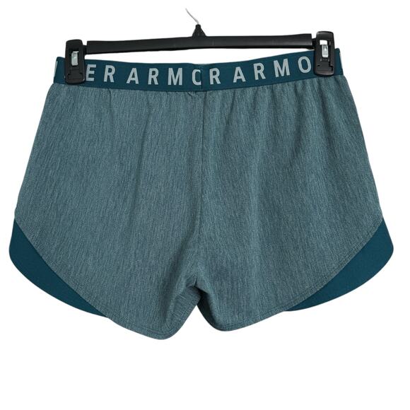 Under Armour Medium Play Up 3.0 Twist Shorts Loose Fit Pocket Stretch Teal Women - Picture 3 of 5